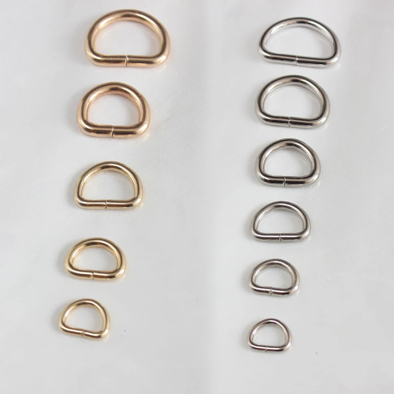 10pcs D Ring Metal Non-Welded Adjustable Buckle For Backpacks Straps Shoes Bags Cat Dog Collar Dee Buckles DIY Craft Accessories