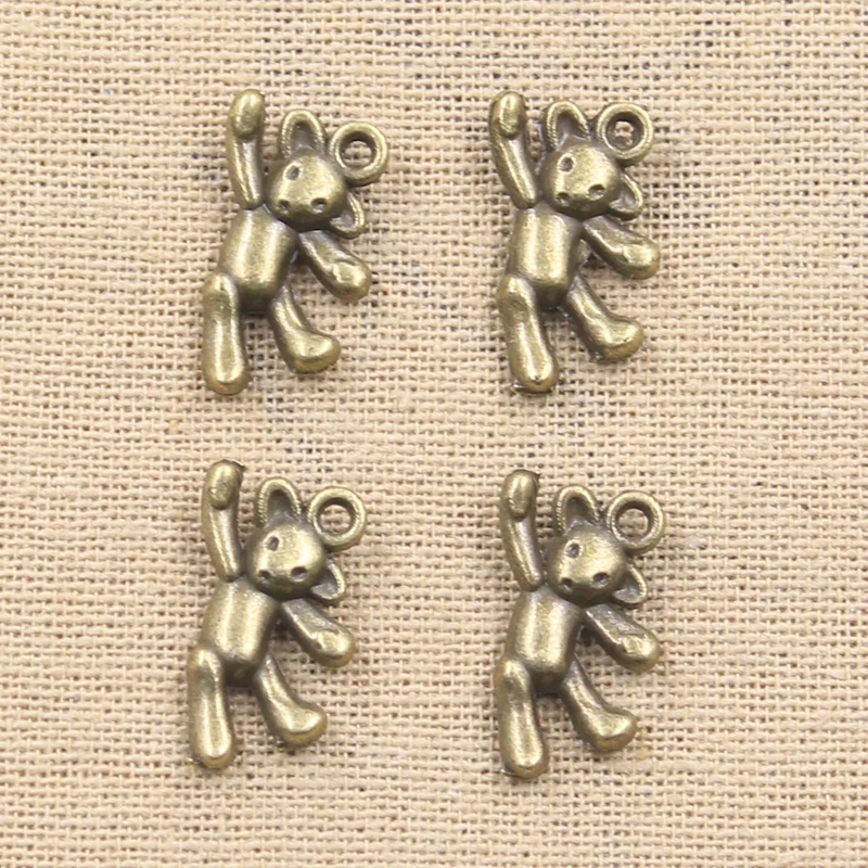15pcs Charms Bear 19x10mm Antique,Zinc Alloy Pendant fit,Vintage Tibetan Bronze Silver color,DIY For Handmade Jewelry