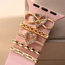 Jewelry Metal Charms Watch Band Decoration Ring For Apple Diamond Ornament For iwatch Bracelet Silicone Strap Accessories