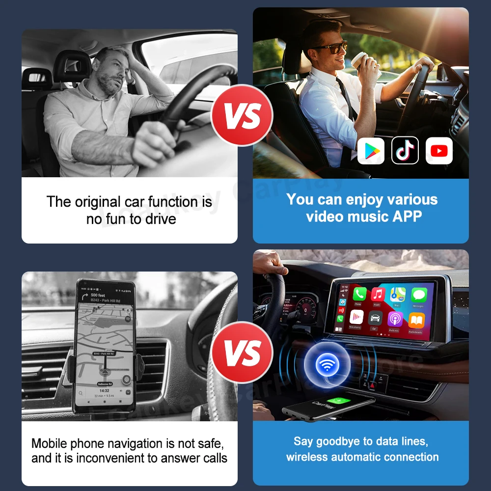 Carlinkit CarPlay Ai Box Wireless CarPlay Wireless Android Auto Android All in One Box For BMW VW KIA Benz 4+64G LTE Play store