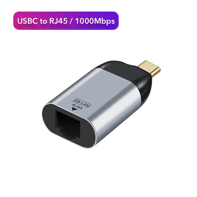 Adaptador USB C a DP/Mini DP/VGA/RJ45/HDMI, convertidor Ethernet Lan para Macbook, 8K/4K/1080P, vídeo de 1000Mbps