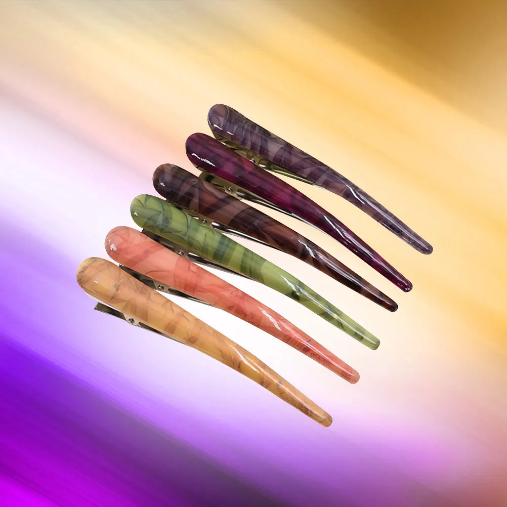 

Набор из 6 заколок-утконосов для волос: прочные зажимы для укладки, профессиональные инструменты для парикмахерских и салонов красоты