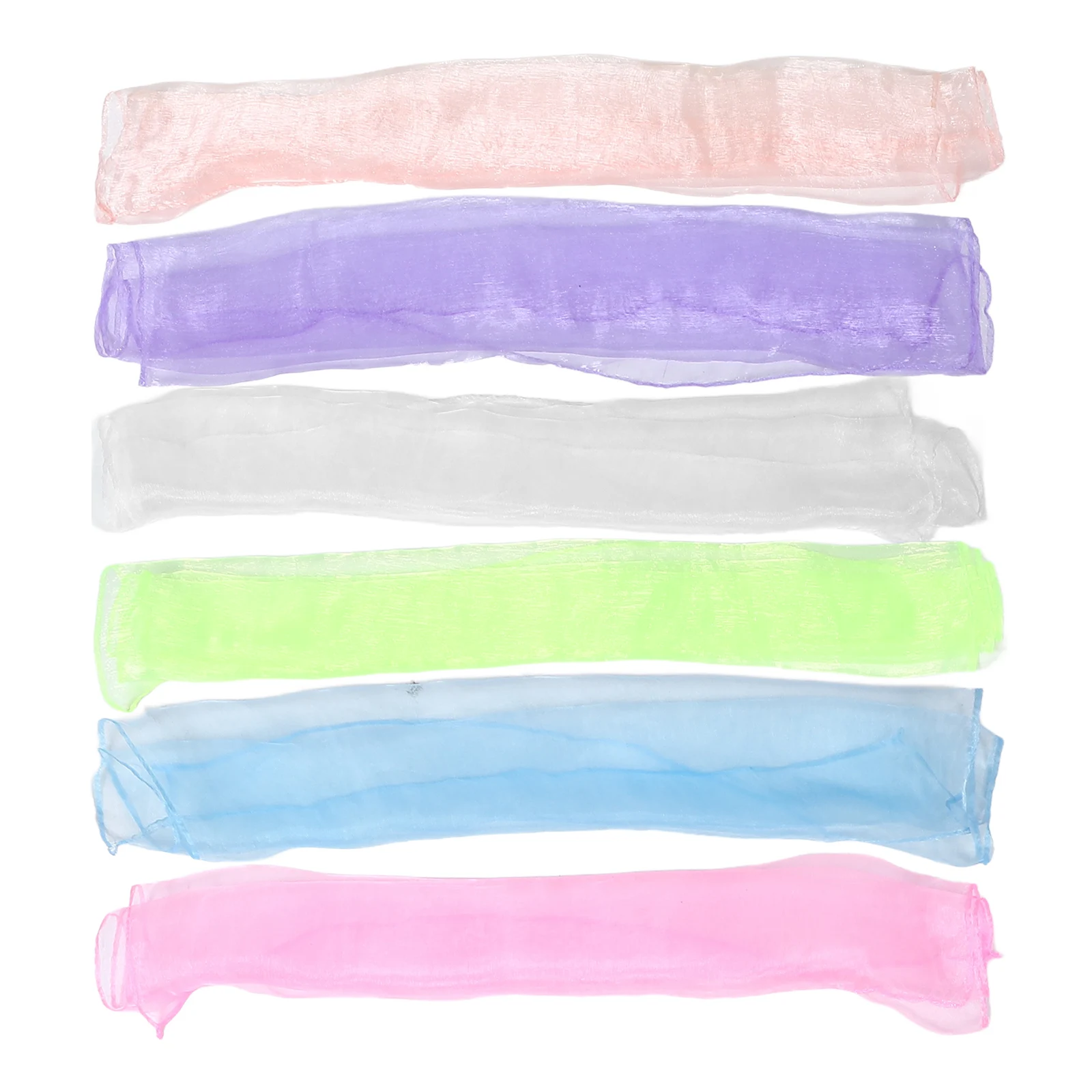 

6pcs Dance Scarves Kindergarten Colors White Green Blue Soft Neck Chiffon Kids Performance Polyester Headscarf