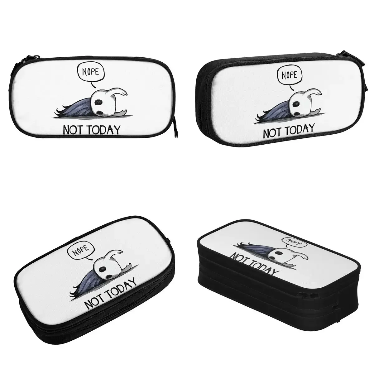 Hollow Knight Nope Not Today Pencil Case Lovely Pen Box Pencil Bags Student Large Storage School Supplies Gift Pencilcases