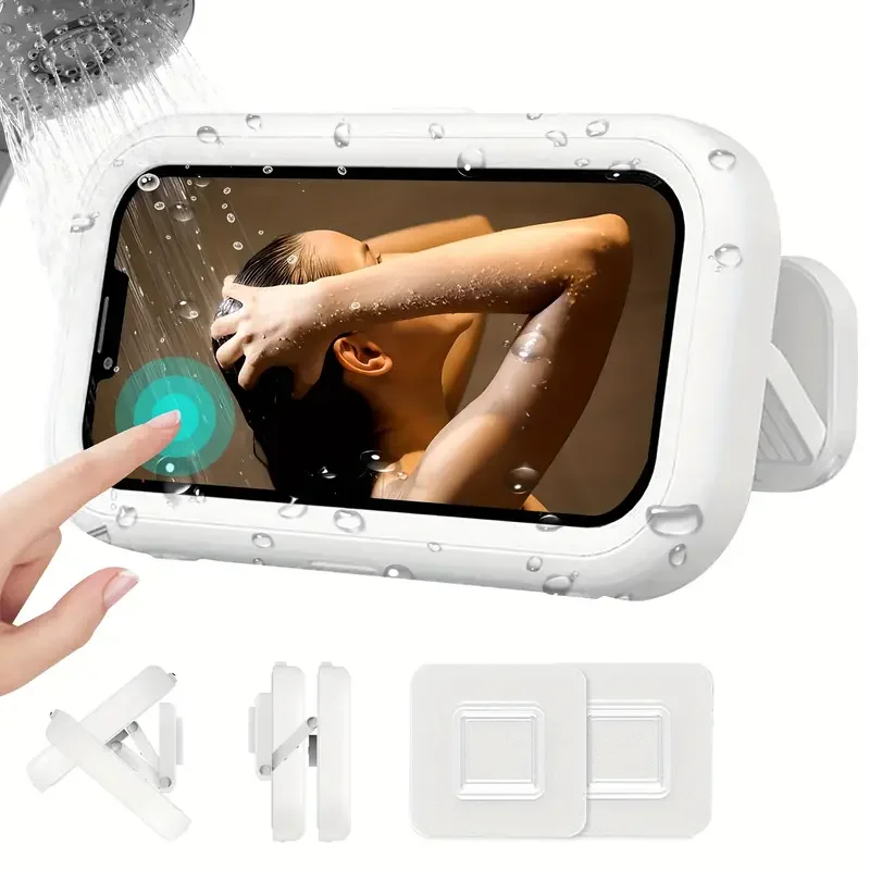 

360 ° Вращающийся водонепроницаемый держатель для телефона для душа с регулируемым углом наклона, настенный держатель для телефона для ванной комнаты и кухни