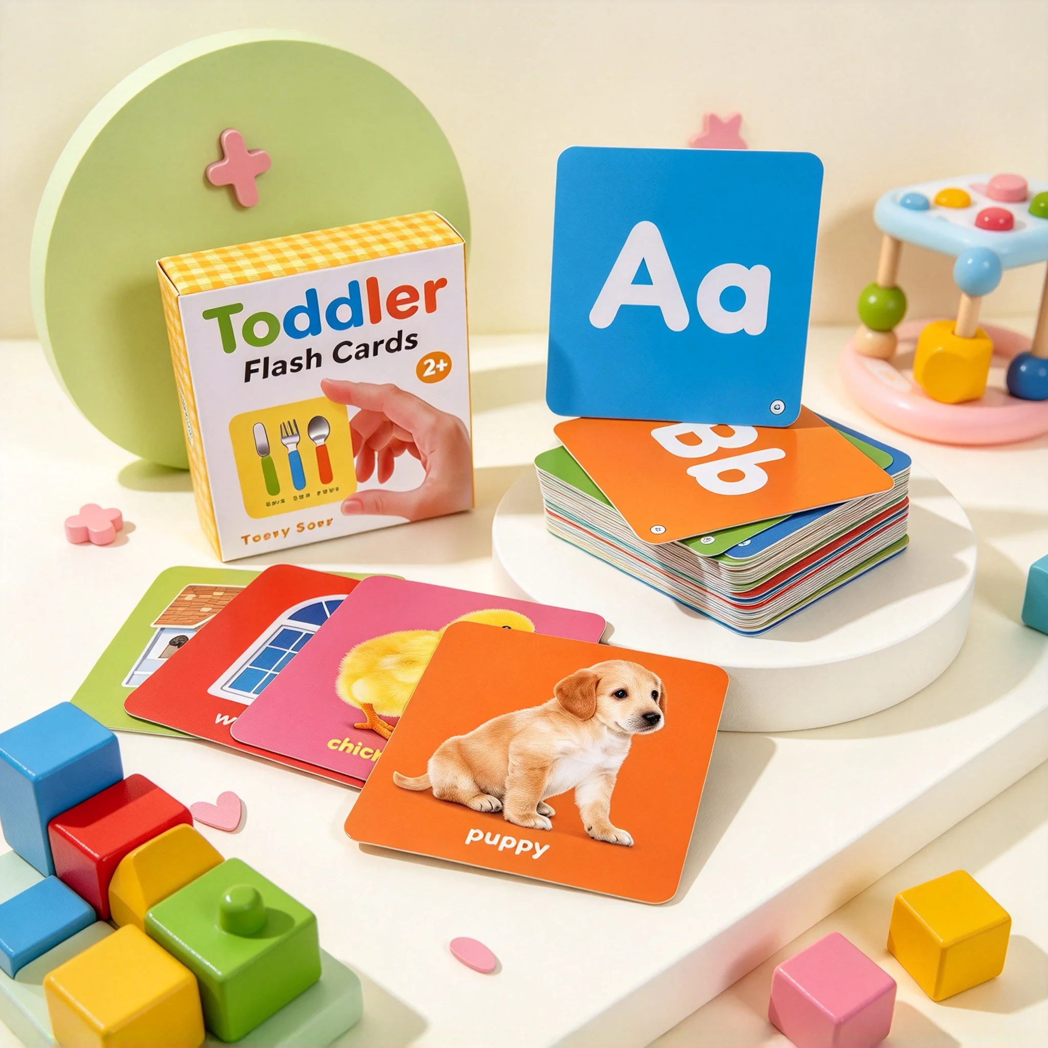 108 English Educational Flashcards – Covers ABCs, Numbers, and Shapes; A Visual Learning Gift for Early Childhood Education