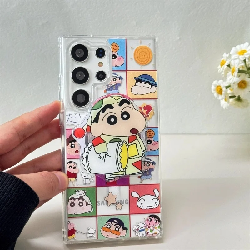 

Anime Cute cartoon daily life Crayon Shin-chan Magsafe Wireless Charge For Samsung S21 S22 S23 S24 S25 Ultra Plus Magnetic Stand