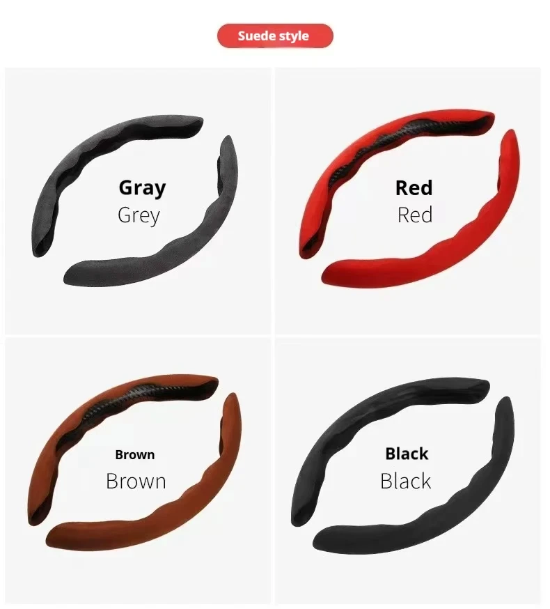 

For Mercedes-Benz G-CLASS Car Steering Wheel Cover 38CM Anti-Slip Suede Steering Wheel Cover Auto Decoration Accessory