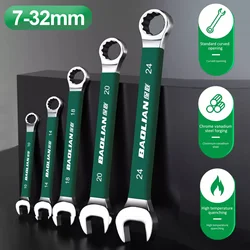 1pc Ratchet Wrench Spanner 7-32mm Plum Blossoms Open Wrench Chrome Vanadium Steel Universal Dual Way Wrench Car Repair Tools