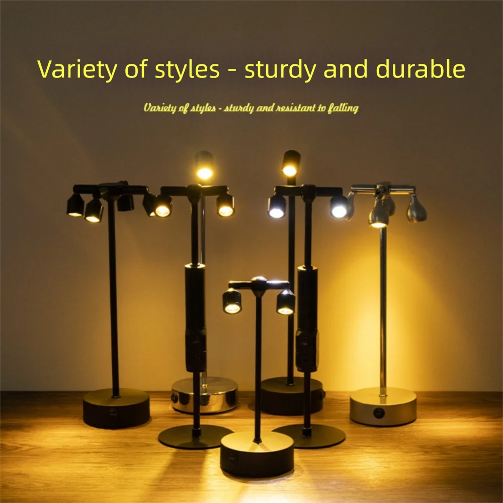 New Durable Fashion High Quality Retro LED Touch Desk Lamp Charging High Pole Night Lights Lamp Bar Cafe