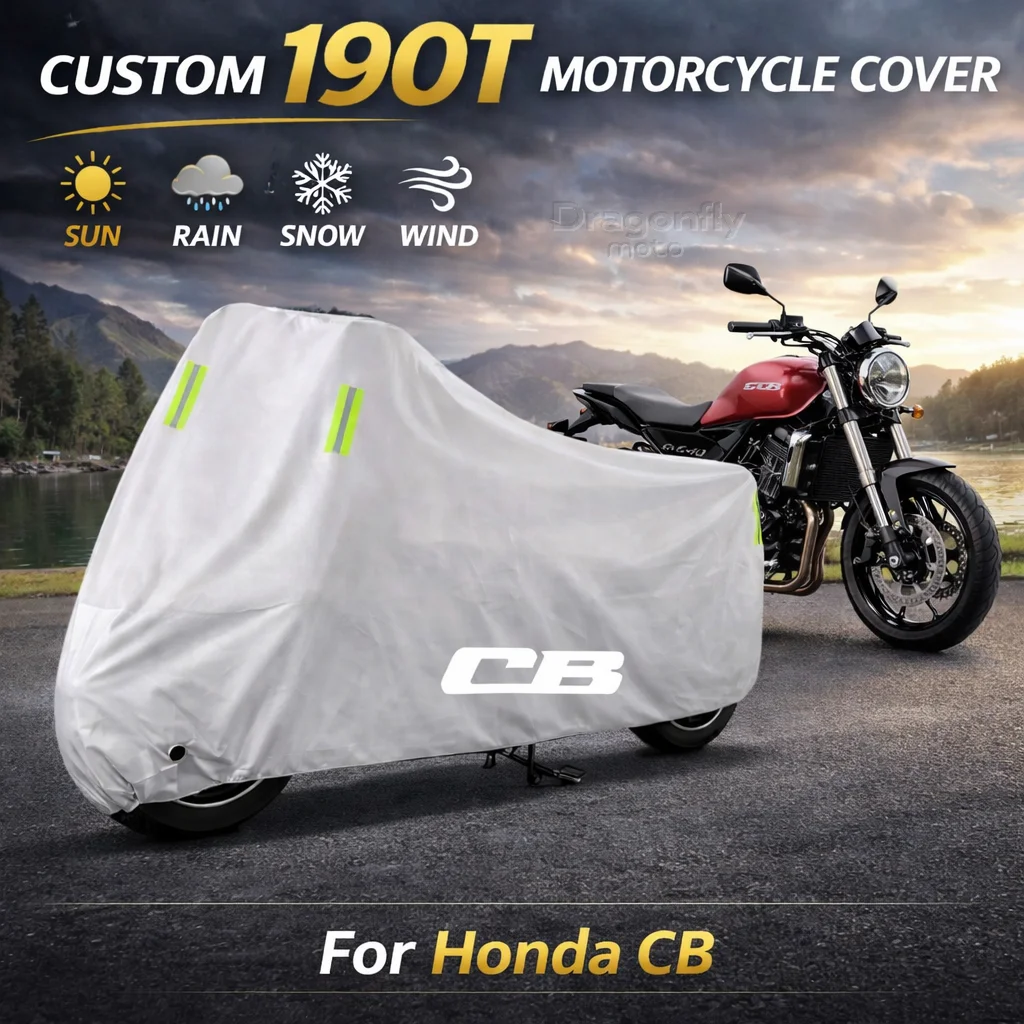 

For Honda CB 599 600F 400 500 CB919 125 R 190R 250R Motorcycle Cover Silver Waterproof UV Rain Dust Sun Outdoor Indoor Protector
