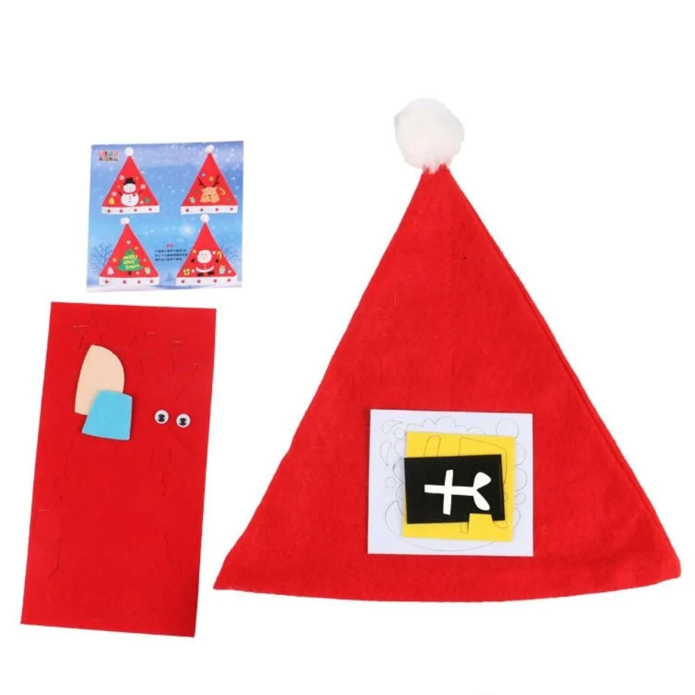 Gorro creativo de dibujos animados Kriss Kringle, múltiples patrones, gorro educativo Montessori para niños, manualidades, regalo de fiesta de Navidad para niños pequeños