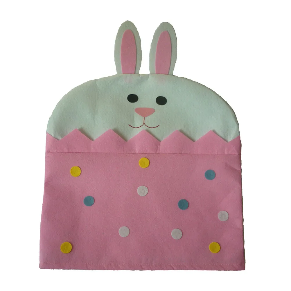 

Rabbit Chair Cover Easter Bunny Decor Protector Case Removable Back Dining Kitchen Chairs Holiday Fun Festive Atmosphere Sofa