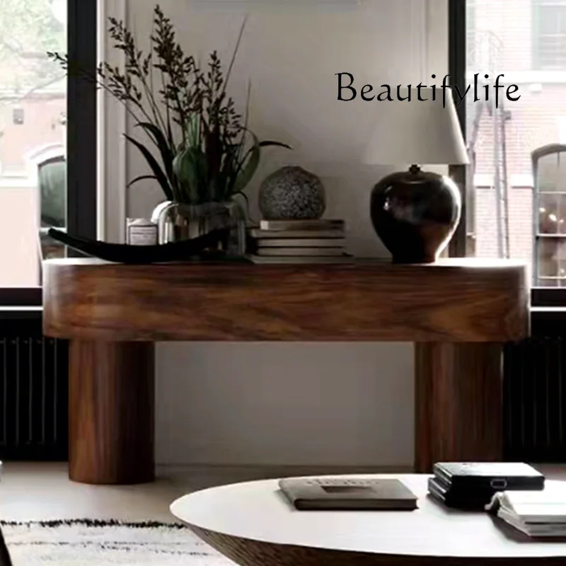 Medieval Entrance Terrace Surprise Quiet Wind Case Retro Table Nordic Entrance Cabinet Aisle Corridor End View Table Designer