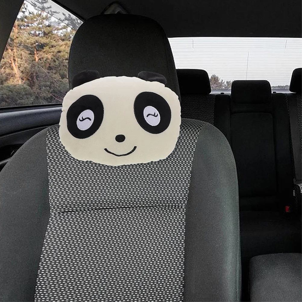 

2pcs Car Headrest Pillow High Elasticity Adjustable Height Panda Design Travel Cushion Neck Support Lumbar Pillow Soft Car
