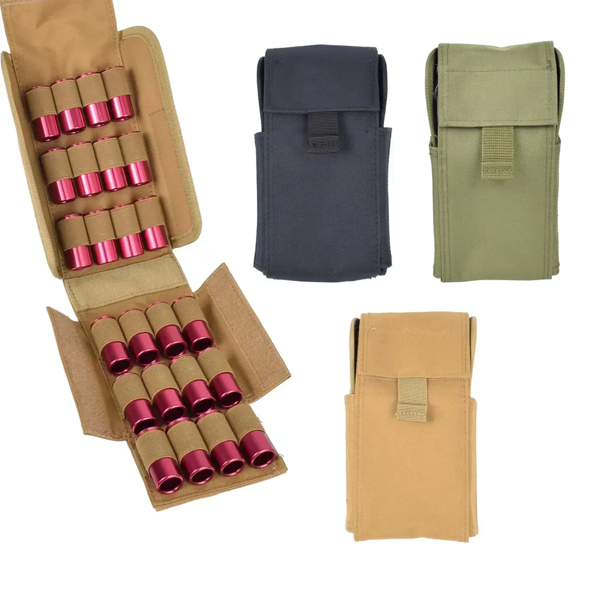 Hunting Molle Bags Shotgun 25 Round 12GA Magazine Holster 12 Gauge Caliber Ammo Shells Bandolier Gun Reload Pouches