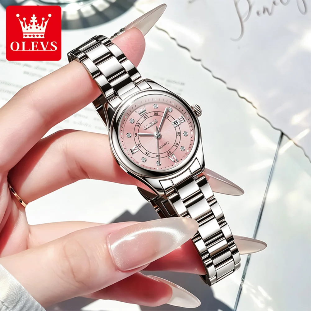 OLEVS 5683 Brand original authentic watch for woman Gift Box Solid steel belt fashion quartz women's watch