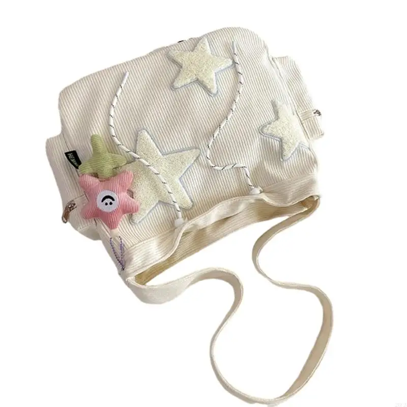 Fashionable Corduroy Star Shoulder Bag for Women Japanese Crossbody Bags