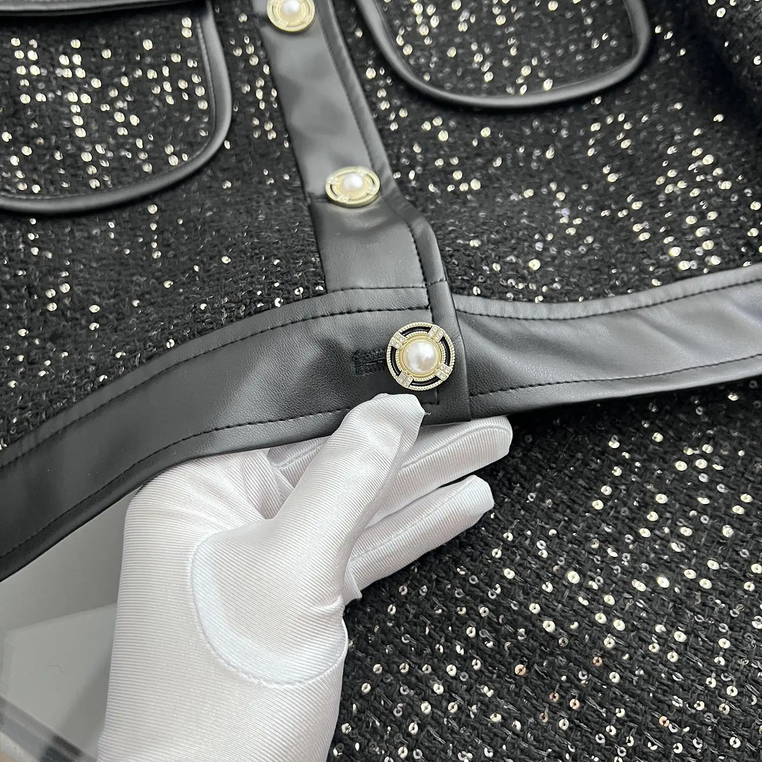 2023 Autumn 2 Pieces Set Elegant Fashion Vintage Shiny Tweed Long Sleeve Jackets Coat+High Waist A-Line Mini Skirts Femame Suits
