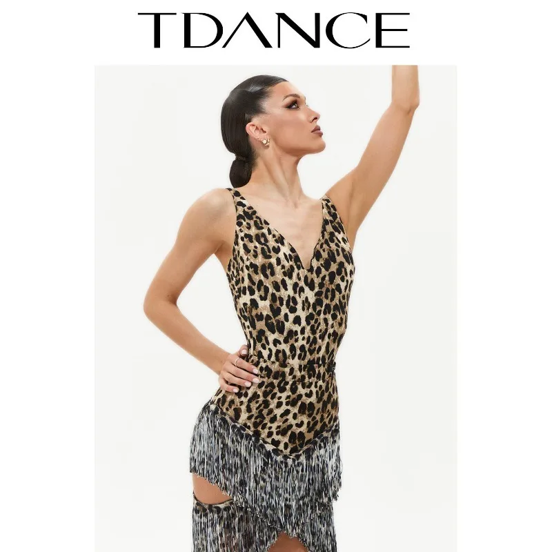 Customized TDANCE Latin Modern Dancewear Practice Dress [U-shaped Strap Top] Basic Versatile Classroom Teacher JM-165