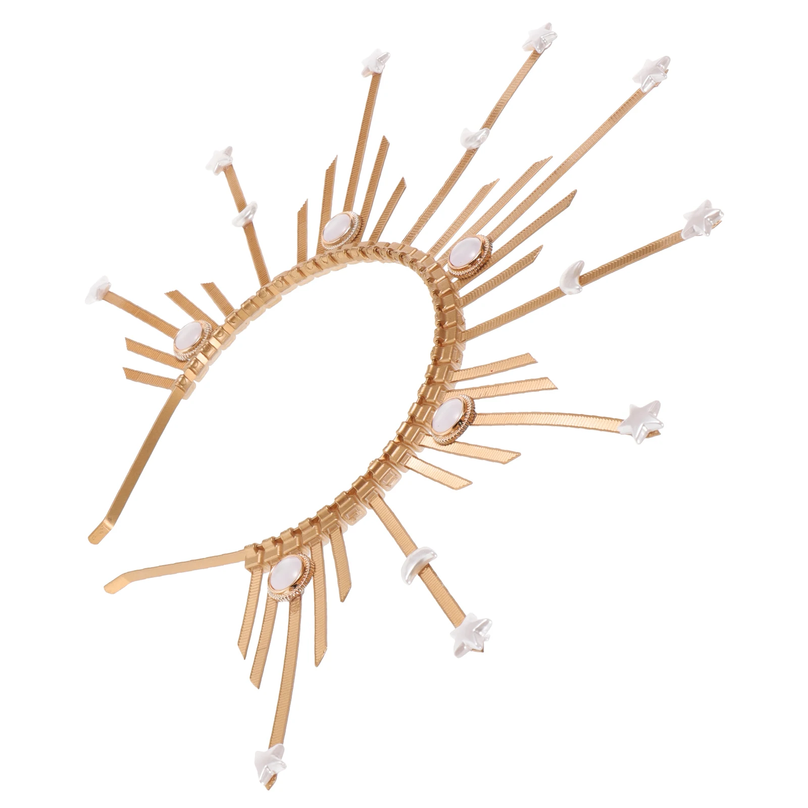 

Golden Headband Decorative Metal Hair Accessories Bridesmaid Crown Women Party Headdress Holiday Fiesta Adult Hair Tool