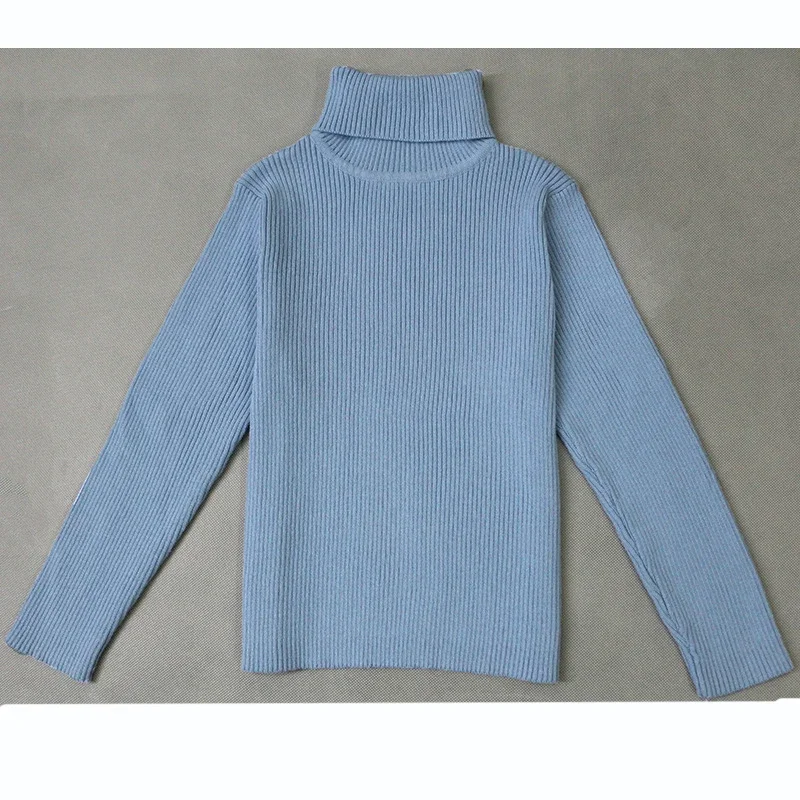 2024 Autumn Baby Boys Girls Turtleneck Sweaters Pullovers Kids Clothes Winter Boys Knitted Bottoming Sweaters Vetement Enfant