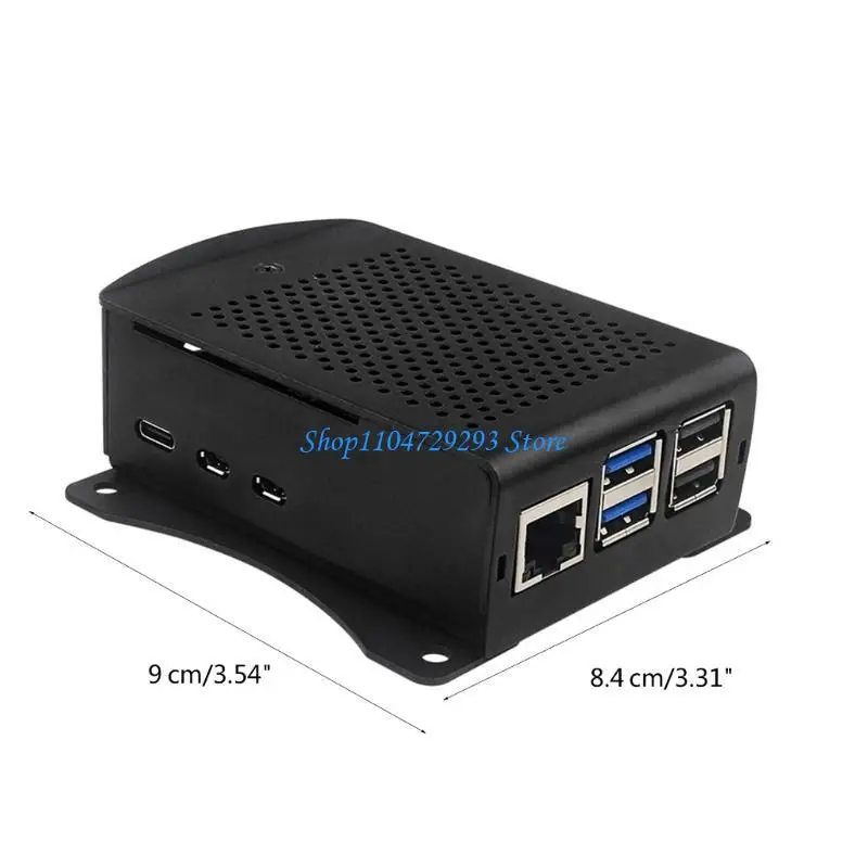 Y2GD Mesh-Gehäuse, robustes Metallgehäuse aus Aluminiumlegierung mit Lüfter und Kühlkörper für RPI 5