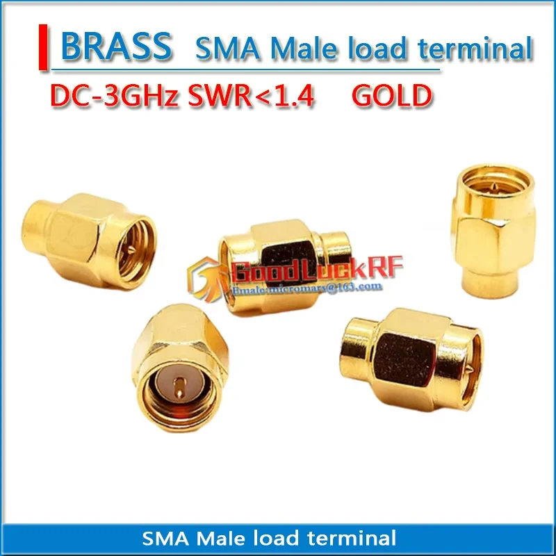 

SMA Male load coaxial Termination DUMMY load DC-3GHz SWR less than 1.4 50 ohm Brass Gold plating RF Connector Coaxial Adapters