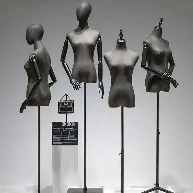 

Store Wedding Dress Model Stand Props Black Half-length Female Clothing Mannequins Light Luxury Mannequin Display for Women's F