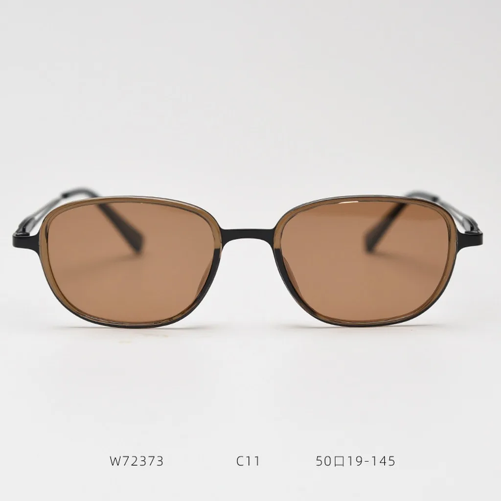 Tac Lens Sunglasses Metal Unisex Sunglasses Full Frame Sunglasses Oval For Men Stage Performance Travel