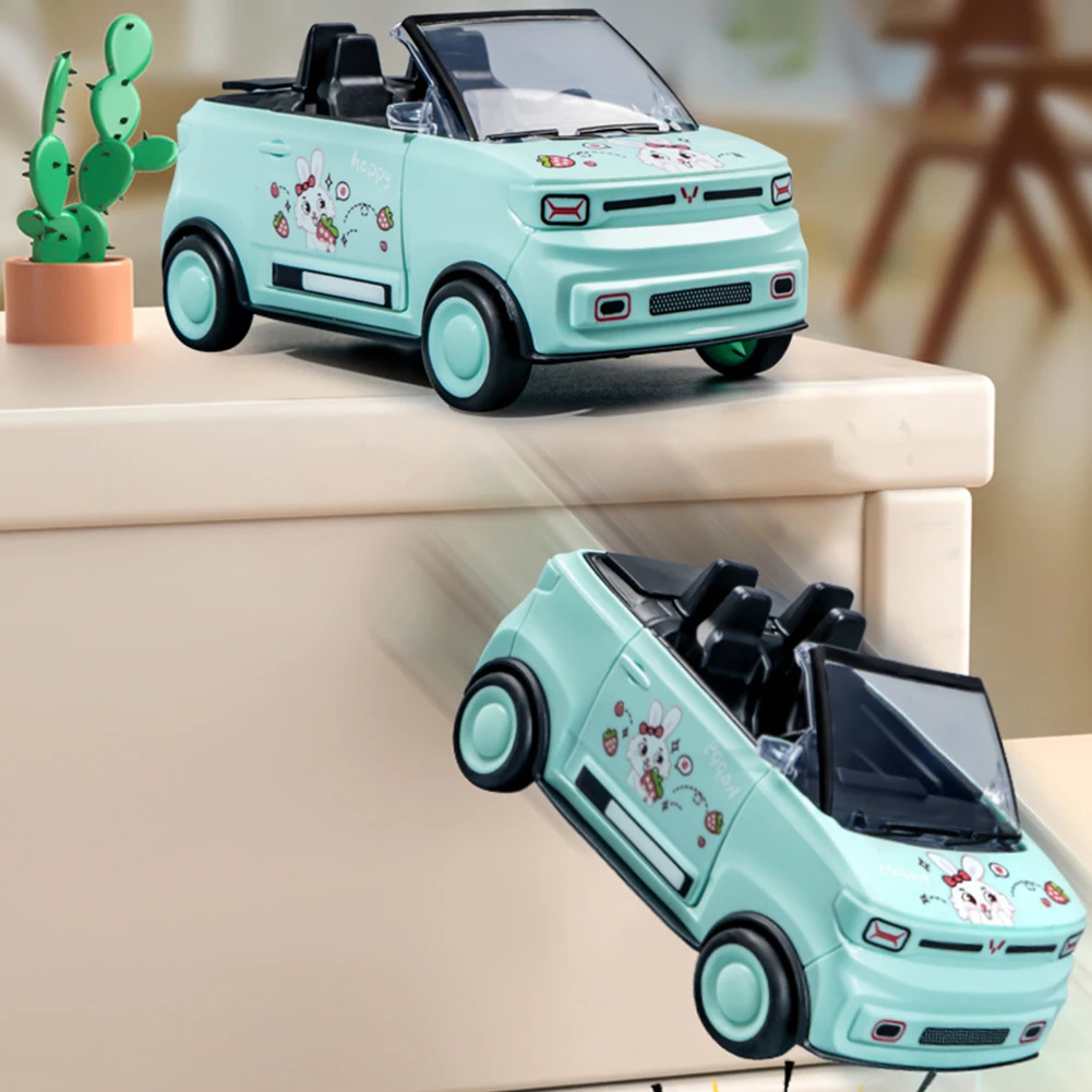 Mini Back Pull Toy Cars with Openable Doors Children Play Vehicle Double-Sided Inertance Convertible Gifts for Boys Girls