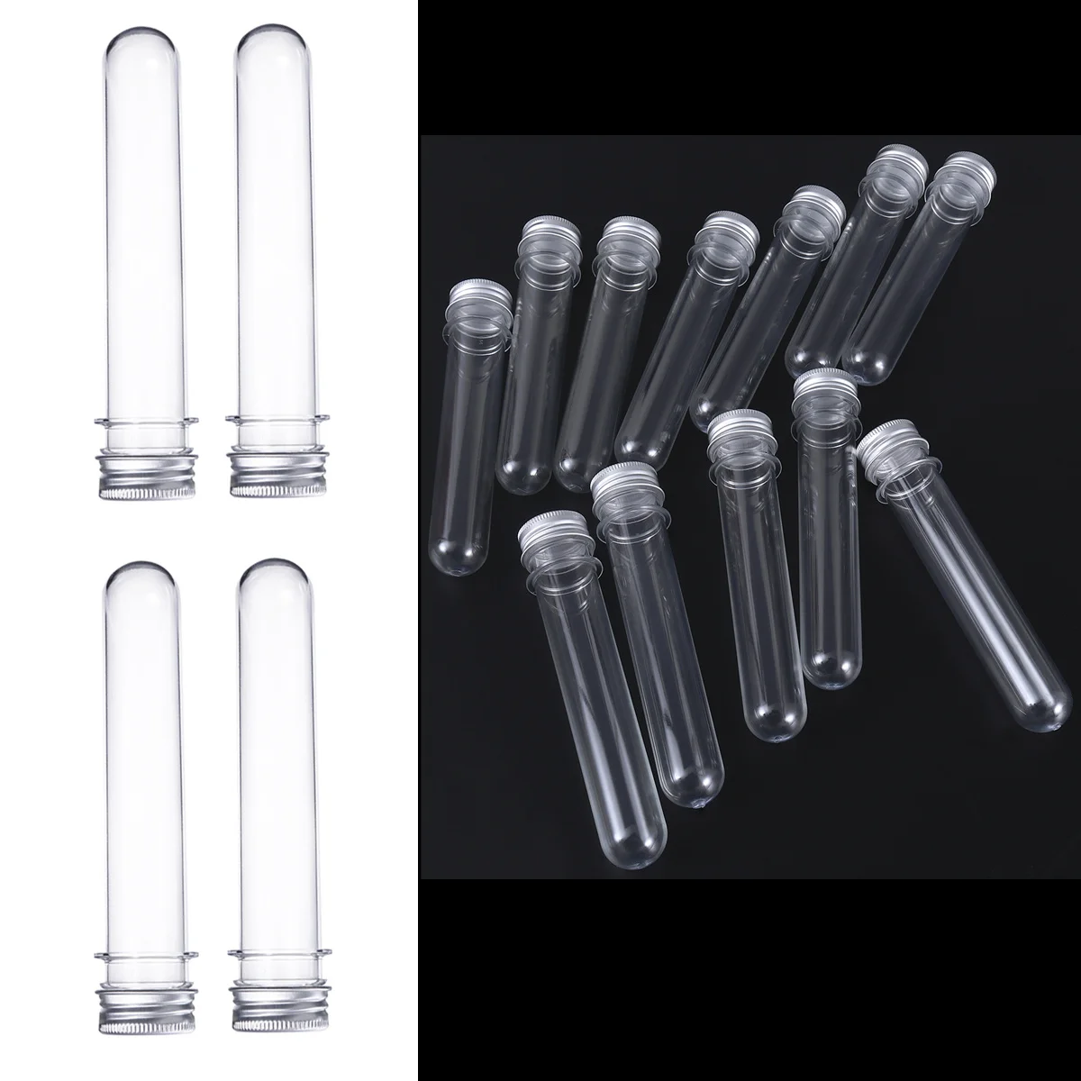 Tappi per provette trasparenti da 6 pezzi 40 ml Design preciso Durevole Lunga durata Portatile Leggero Facile da pulire Uso multiuso