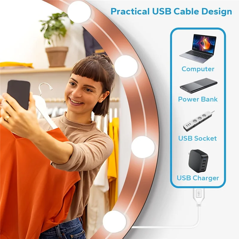 

14 Dimmable Bulbs LED Vanity Mirror Lights With 10 Brightness Levels Adjustable Vanity Lights For Mirrorabkw