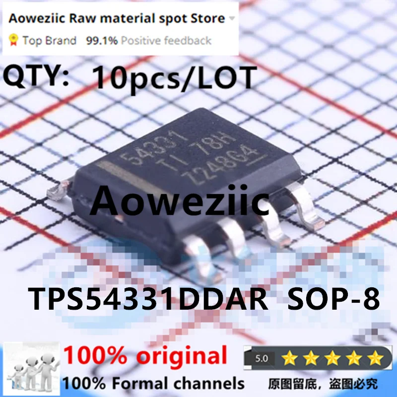 Aoweziic  2023+  100% New Imported Original  TPS54331DDAR  54331   SOP-8  3A 570kHz Step-down Converter Chip