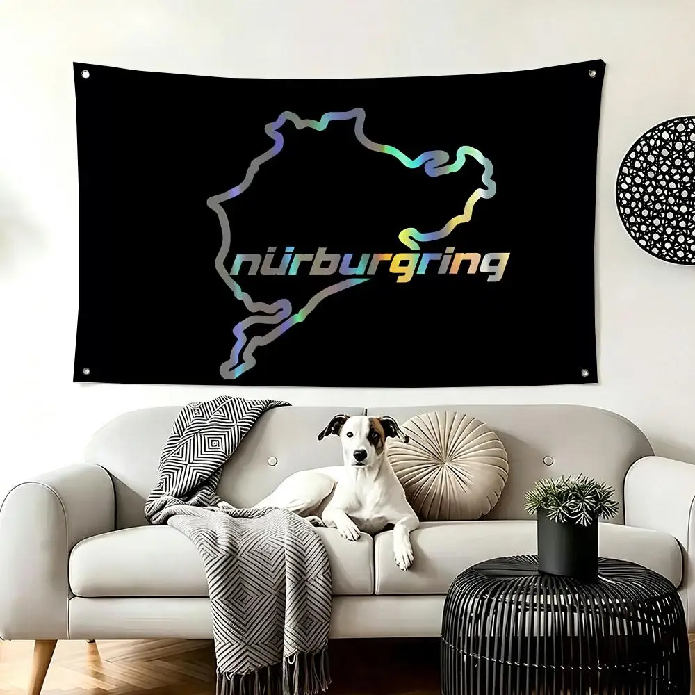 Car Fan Art Nurburgring Flags  For Living Room Home Dorm Decor Wall Outdoor Camping Party Banner Gifts