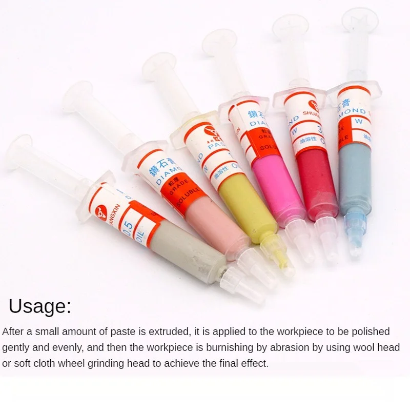 Diamond Polishing Lapping Paste W0.5-W40 Metal Mold Scratches Mirror Polishing Red Bull Abrasive Paste Compound Syringes