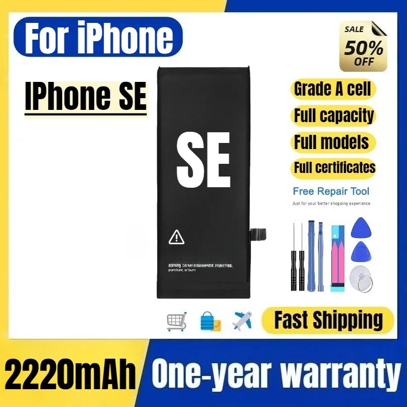 

Аккумуляторы A2783/A2595 для iPhone SE 2022: высококачественные сменные батареи класса A с инструментами