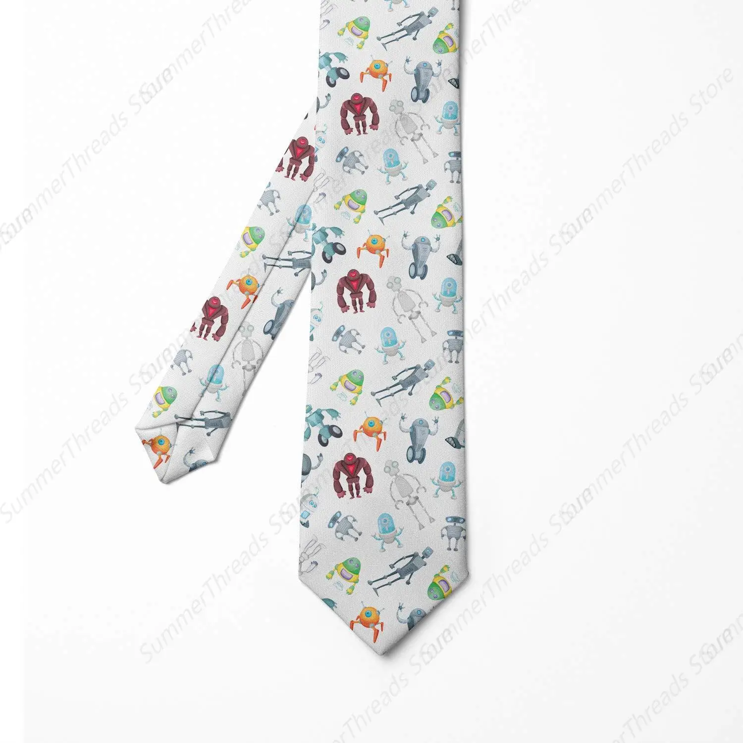 Necktie, Mechanical Robots Futuristic  Multicolor