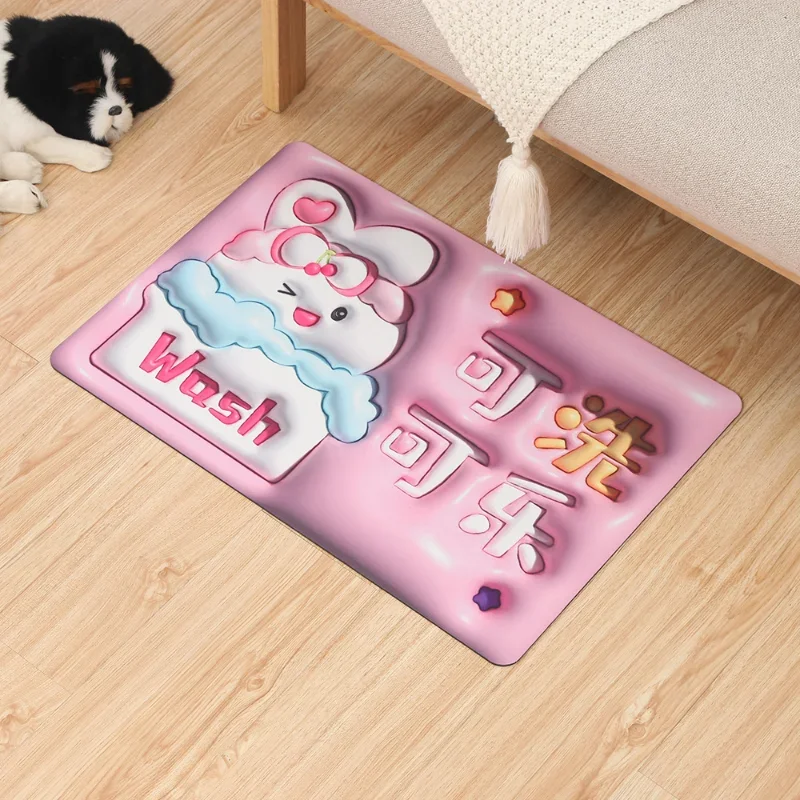 3D Visual Bath Mat Cartoon Three-dimensional Decormat Living Room Bedroom Kitchen Bath Non-slip Carpet Home Textiles Decoration