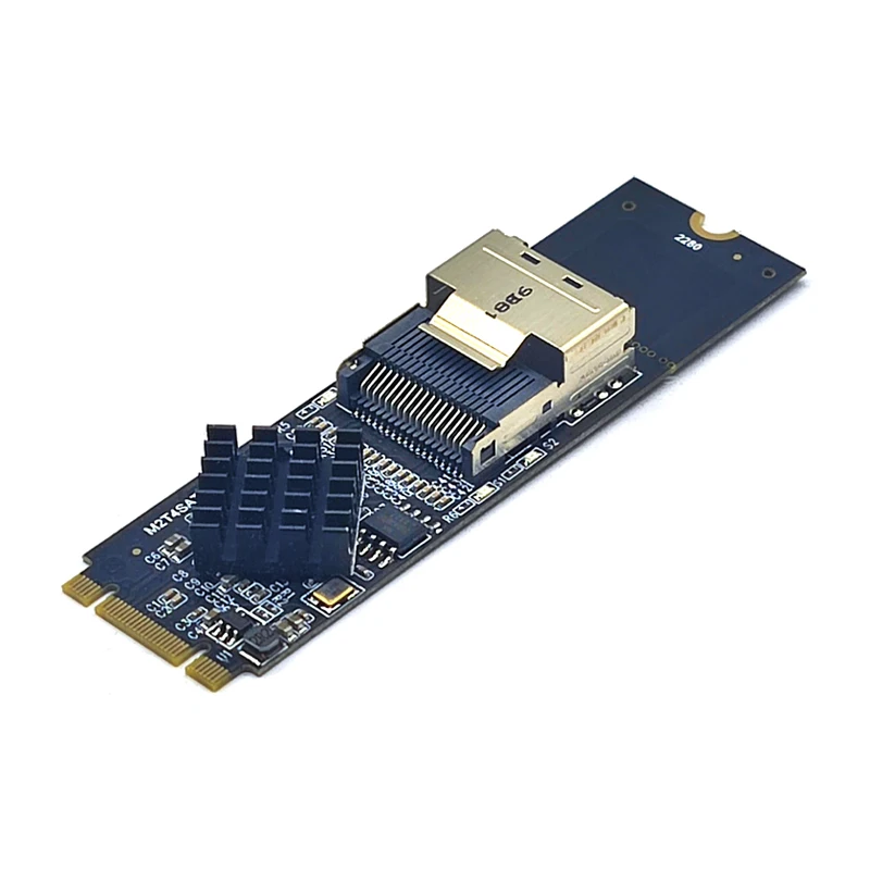 M.2 NVME to Mini SAS SFF-8087 Expansion Card Support 4 Port SATA3