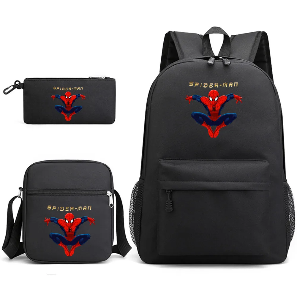 3 szt. Plecak Spiderman Cartoon 3D Print Junior-senior licealistki torby szkolne torba na ramię pojemność na laptopa Mochilas