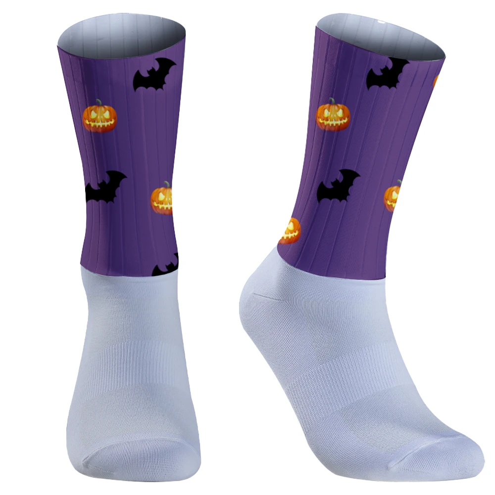 Neue hochwertige profession elle Kompression Halloween Schädel Rad socken atmungsaktive Rennrads ocken Outdoor-Sport rennen