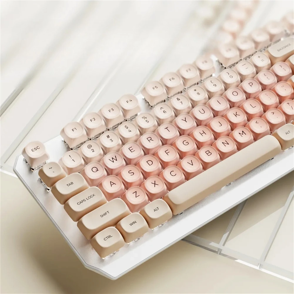 Liquid Foundation Theme Key Cap Set 130 Key Scrub Powder Double Layer PC+PBT MO Key Cap for Mechanical Keyboard 61/68/75/104/108