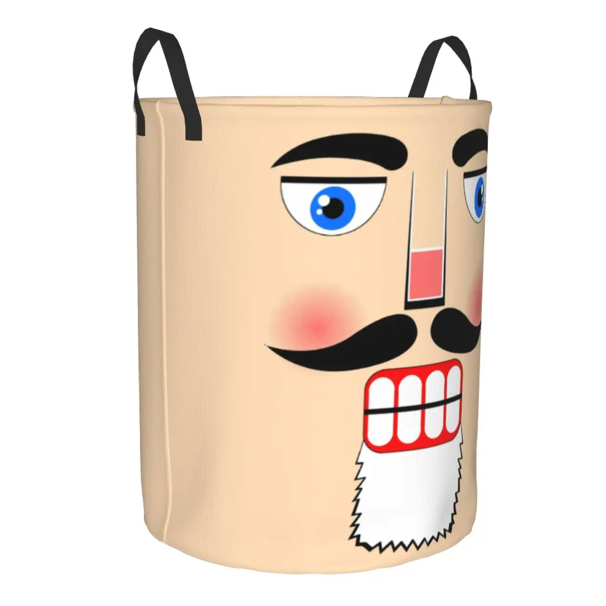 Custom Cartoon Soldier Christmas Nutcracker Laundry Basket Collapsible Clothing Hamper Toys Organizer Storage Bins