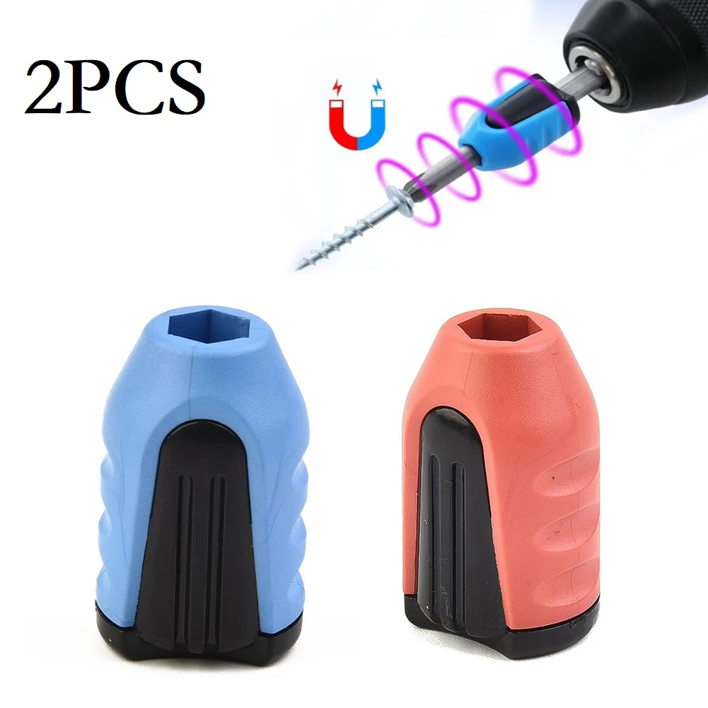 2PCS Screwdriver Bits Magnetic Rings Shank Screws Driver Magnetic Ring Magnetizer For Electric Screw Bit 1/4in Shank