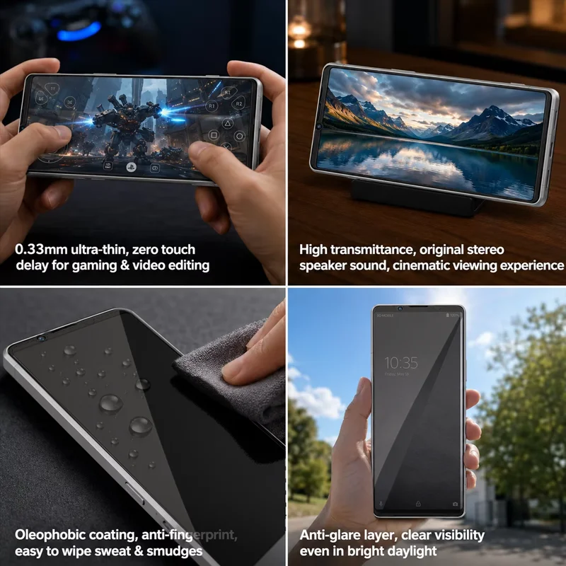 Privacy Screen Protector for Sony Xperia 1 VIII 2026, 28 Degree Anti-Peep Full Coverage Tempered Glass, Exact Cut Case view 5