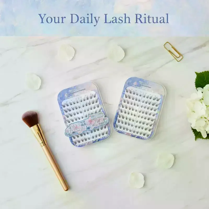 Zero-touch False Eyelashes Natural Eyelash Clusters Lashes With Eyelash No-glue Self Adhesive Eyelashes