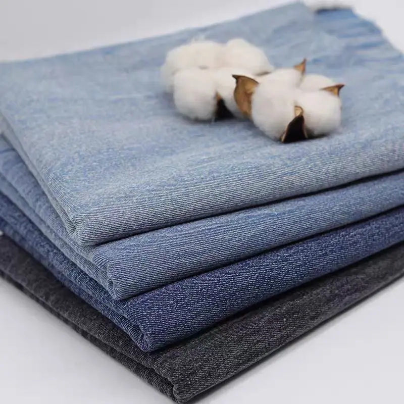 Washed Cotton Denim Fabric Make Old Texture By The Meter for Jeans Skirts Coats Bags Diy Sewing Cloth Comfortable Textile Blue