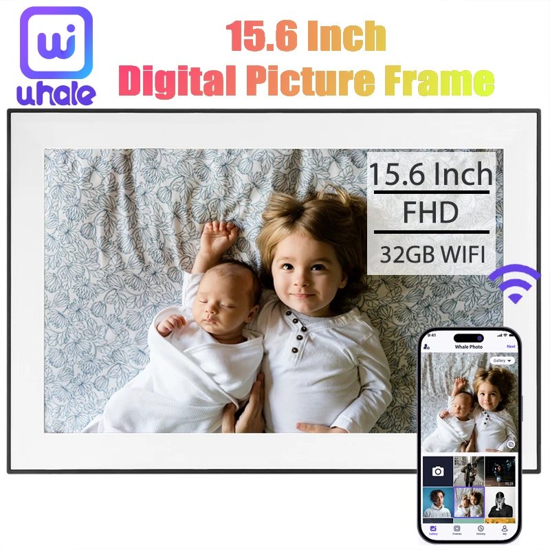 15.6 inch built in 32GB WiFi Large touch ips digital photo frame 1920*1080 WiFi Smart Frame Share Photos and Videos via frameo