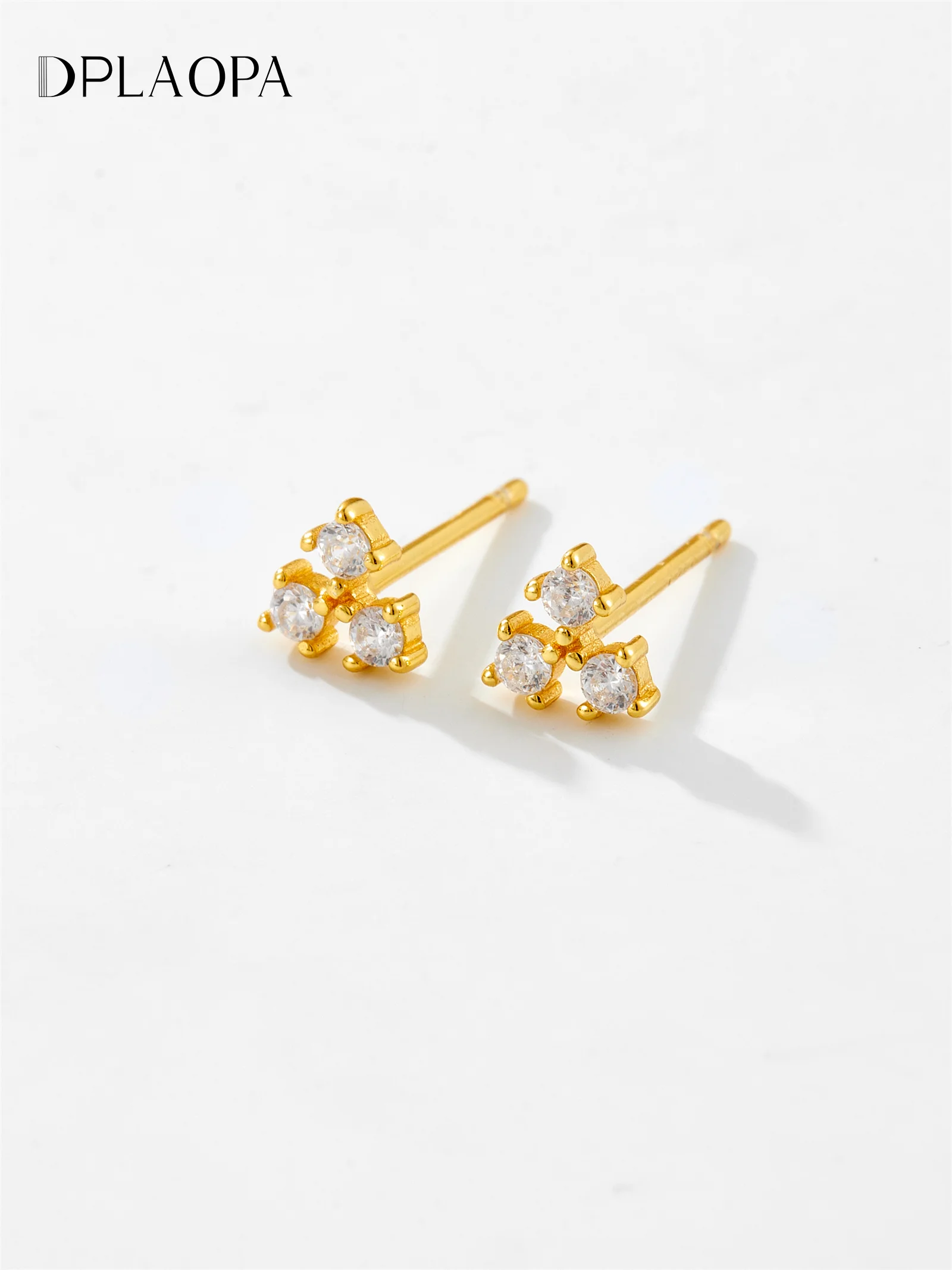 

DPLAOPA Women 925 Sterling Silver Irregular Multicolored Zircon CZ Small Stud Earring Luxury Simple Dainty Jewelry Gift